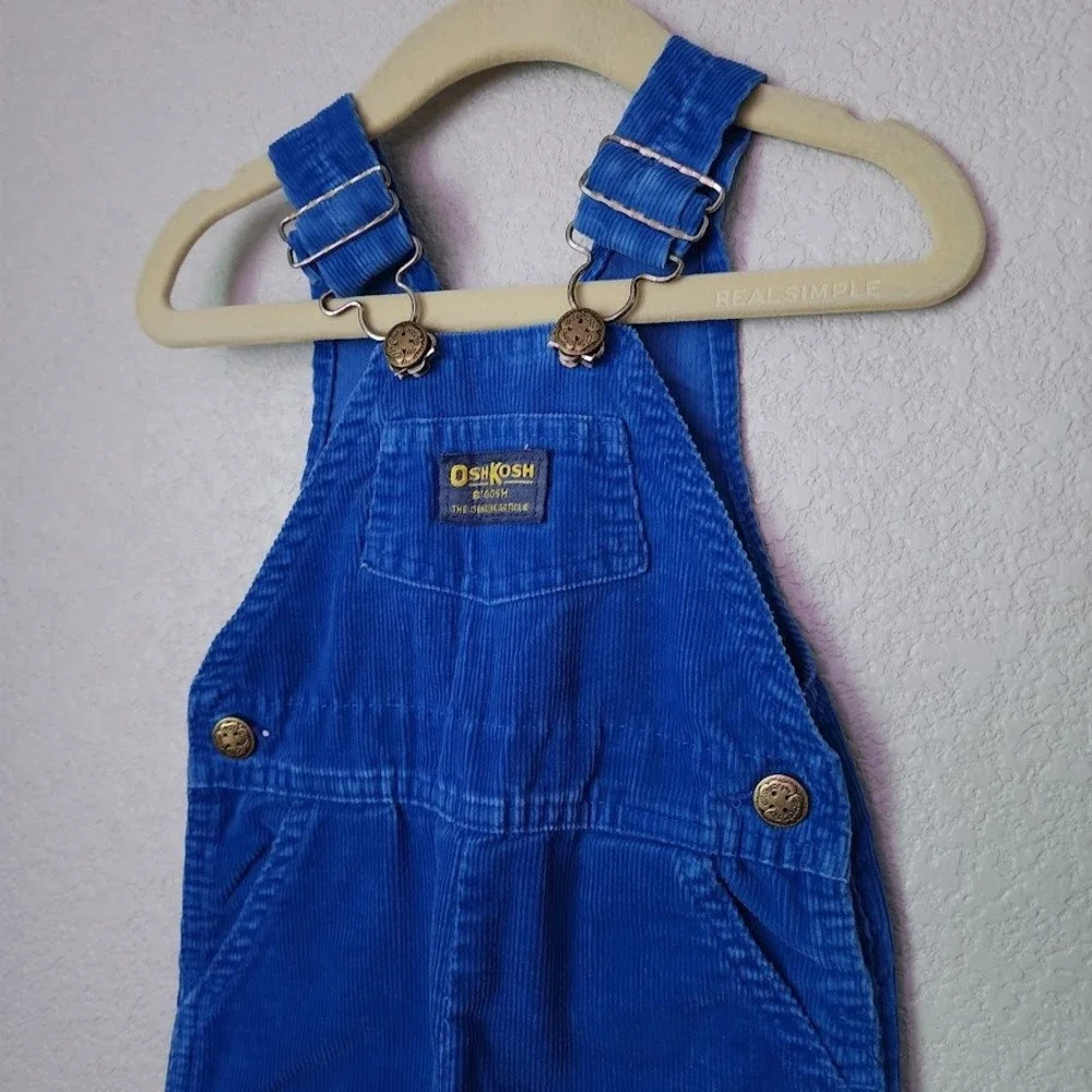 VTG OSHKOSH B'GOSH‎ Made in USA Blue Corduroy Overalls Baby 12 Months